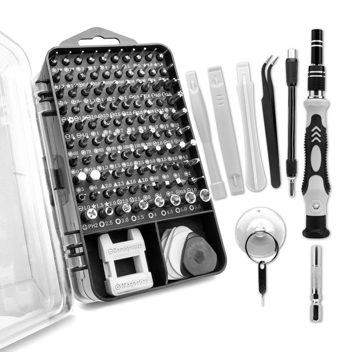 subtel 122 PC Tool Kit for Electronics, Watch, Jewellery – Mini TORX Precision Screwdriver Set, Star Hex Allen Security Bits for Home Laptop Tablet Computer Phone DIY Repair