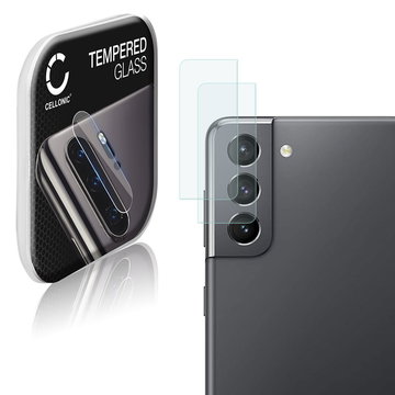 2x Screenprotector compatibel met Samsung Galaxy S21 (SM-G991) smartphone (Beschermende cover voor cameralens, 9H, 0,33mm, Full Glue)