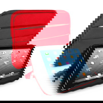 CELLONIC Tablet Hoes 10.1 inch – Beschermende tablet etui met anti-shock bubble voering, waterafstotend | Sleeve met ritssluiting, nylon pouch rood