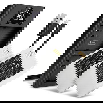 2x vervangende camera accu Arlo A-1, A-1B voor Arlo Pro 2, Arlo Pro 1 - vervangende batterij + Dubbele Oplader oplaadstation