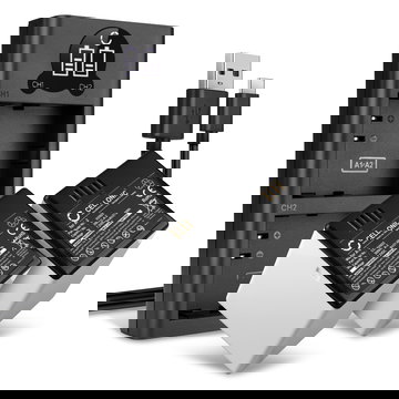 2x vervangende camera accu A-2 voor Arlo Go 1 (VML4030, VMA4410) - vervangende batterij + Dubbele Oplader oplaadstation