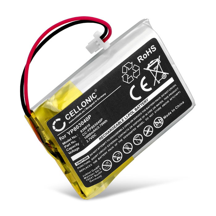 Accu voor Sena 10C YP803040P (1000mAh, 3.7V) van CELLONIC