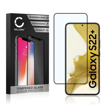 Vervangende screenprotector compatibel met Samsung Galaxy S22 Plus smartphone (3D Case-friendly, 9H, 0,33mm, Full Glue)