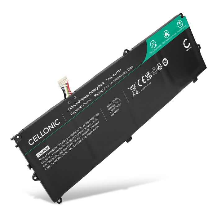 Batterij voor HP Elite x2 1012 G2, HSN-I07C, J104XL Laptop - 5700mAh 7.6V 
