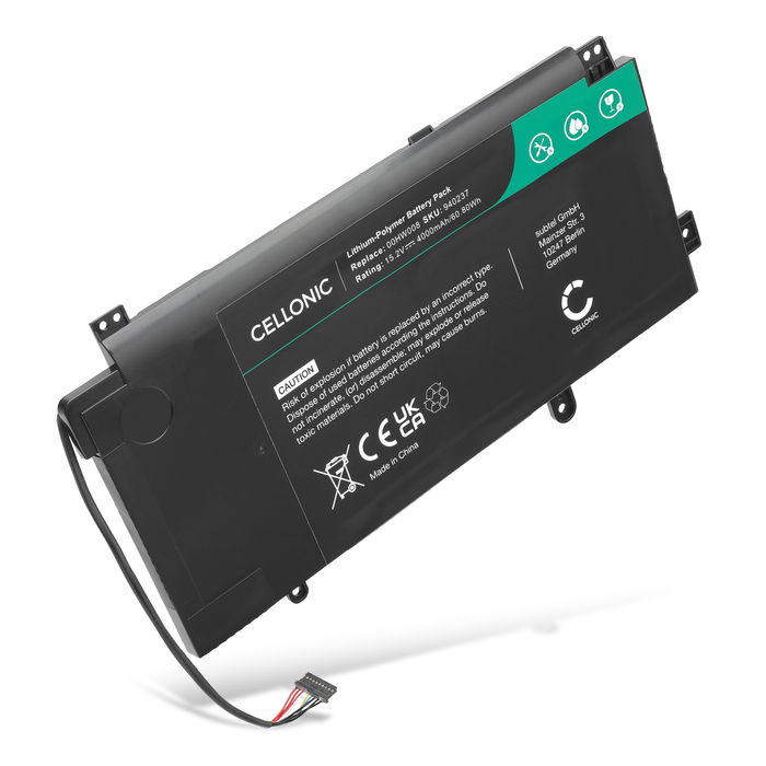 Battery for Lenovo ThinkPad Yoga 15, 00HW008, 00HW009 15.2V 4000mAh from CELLONIC