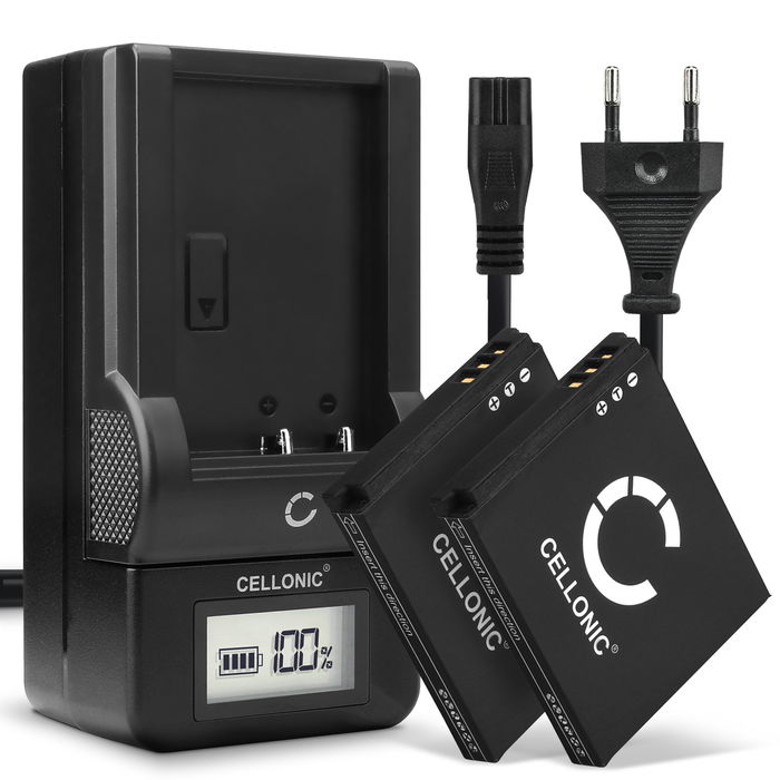 2x Canon Digital IXUS 40 Accu Batterij + Oplader 850mAh van Cellonic