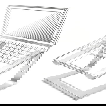 CELLONIC Universele laptopstandaard - verstelbare ergonomische en lichte aluminium computerstandaard met verkoelend effect - geschikt voor alle soorten laptops en notebooks