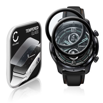 2x Displaybeschermglas TicWatch Pro 3 (3D Full Cover, 9H, 0,33mm, Full Glue) Tempered Glass