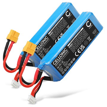 2x Batterij compatibel met DJI FC40 / Phantom 1 - P1-12 2200mAh vervangende accu reservebatterij extra energie