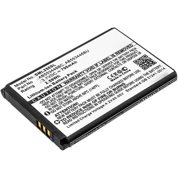 Batterij voor Samsung AB553446BU Ersatzakku 700mAh , Batterie Handyakku