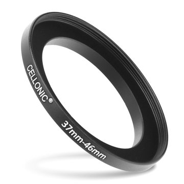 CELLONIC® 37mm to 46mm Step Up Ring – Lens Filter & Hood Stepping Up Adapter Ring Mount Adapter for Canon, Nikon, Sony, Fuji, Olympus Camera Lenses