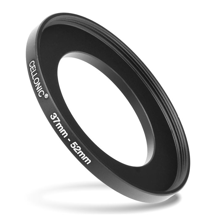 CELLONIC® 37mm to 52mm Step Up Ring – Lens Filter & Hood Stepping Up Adapter Ring Mount Adapter for Canon, Nikon, Sony, Fuji, Olympus Camera Lenses