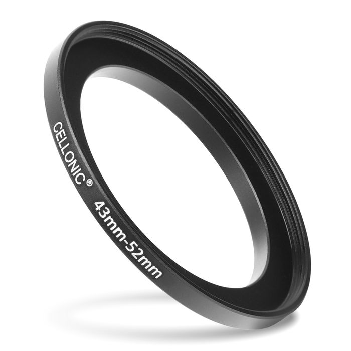 CELLONIC® 43mm to 52mm Step Up Ring – Lens Filter & Hood Stepping Up Adapter Ring Mount Adapter for Canon, Nikon, Sony, Fuji, Olympus Camera Lenses
