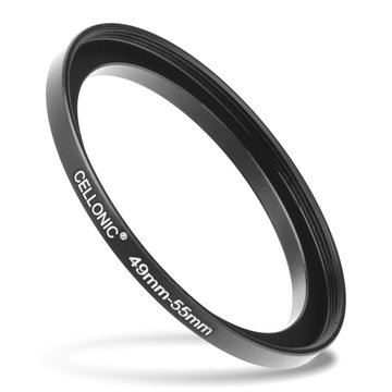 49mm - 55mm Step Up Ring Camera Filter Adapter for Canon, Nikon, Sony, FujiFilm, Olympus Lenses from CELLONIC