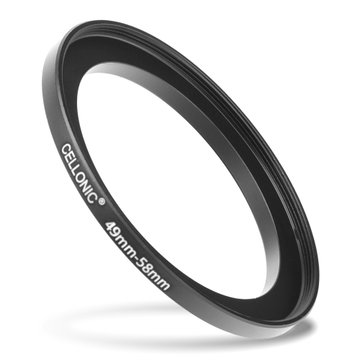 CELLONIC® 49mm to 58mm Step Up Ring – Lens Filter & Hood Stepping Up Adapter Ring Mount Adapter for Canon, Nikon, Sony, Fuji, Olympus Camera Lenses