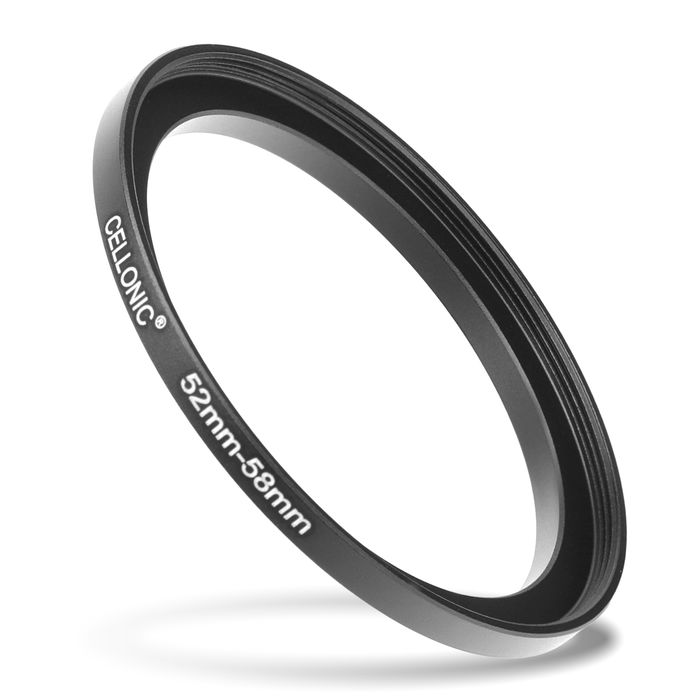 CELLONIC® 52mm to 58mm Step Up Ring – Lens Filter & Hood Stepping Up Adapter Ring Mount Adapter for Canon, Nikon, Sony, Fuji, Olympus Camera Lenses