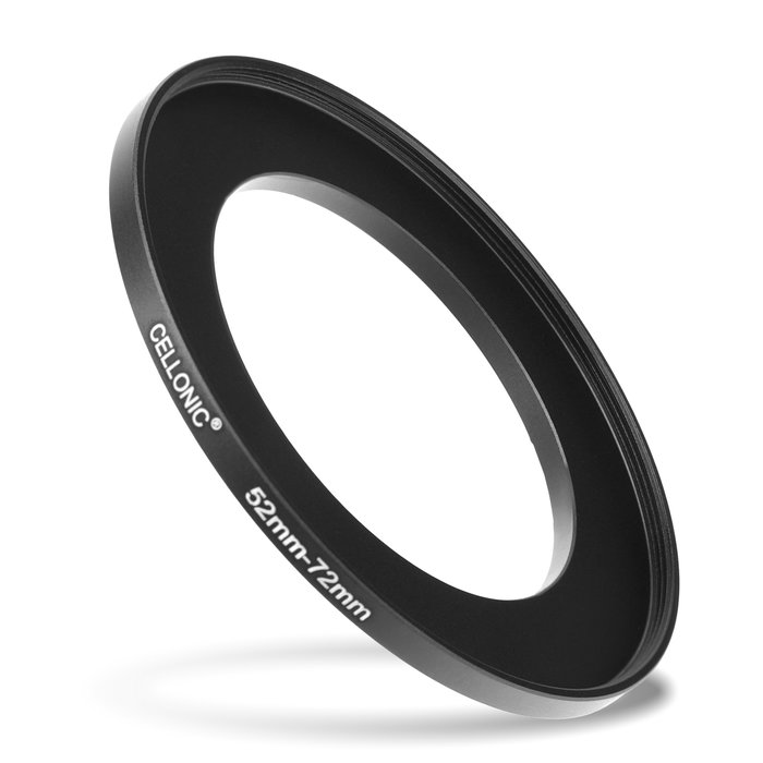 CELLONIC® 52mm to 72mm Step Up Ring – Lens Filter & Hood Stepping Up Adapter Ring Mount Adapter for Canon, Nikon, Sony, Fuji, Olympus Camera Lenses