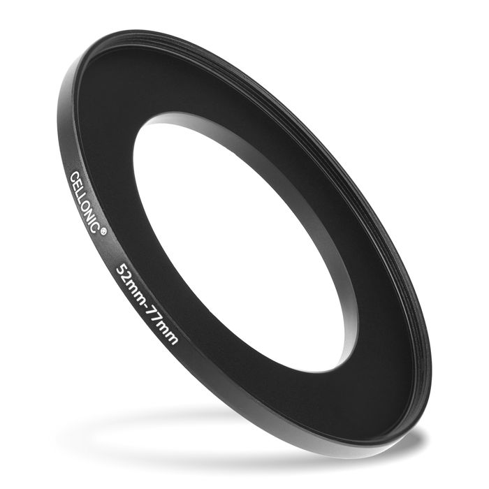 CELLONIC® 52mm to 77mm Step Up Ring – Lens Filter & Hood Stepping Up Adapter Ring Mount Adapter for Canon, Nikon, Sony, Fuji, Olympus Camera Lenses