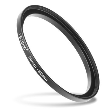 CELLONIC® 58mm to 62mm Step Up Ring – Lens Filter & Hood Stepping Up Adapter Ring Mount Adapter for Canon, Nikon, Sony, Fuji, Olympus Camera Lenses