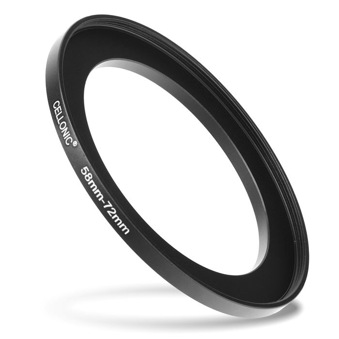CELLONIC® 58mm to 72mm Step Up Ring – Lens Filter & Hood Stepping Up Adapter Ring Mount Adapter for Canon, Nikon, Sony, Fuji, Olympus Camera Lenses