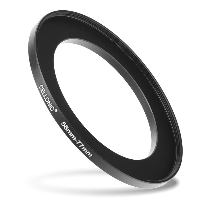CELLONIC® 58mm to 77mm Step Up Ring – Lens Filter & Hood Stepping Up Adapter Ring Mount Adapter for Canon, Nikon, Sony, Fuji, Olympus Camera Lenses