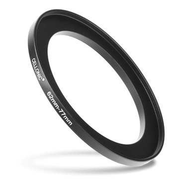 CELLONIC® 62mm to 77mm Step Up Ring – Lens Filter & Hood Stepping Up Adapter Ring Mount Adapter for Canon, Nikon, Sony, Fuji, Olympus Camera Lenses