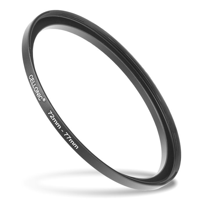 CELLONIC® 72mm to 77mm Step Up Ring – Lens Filter & Hood Stepping Up Adapter Ring Mount Adapter for Canon, Nikon, Sony, Fuji, Olympus Camera Lenses