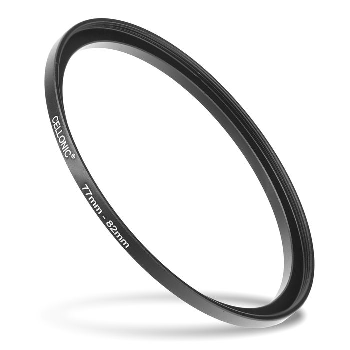 CELLONIC® 77mm to 82mm Step Up Ring – Lens Filter & Hood Stepping Up Adapter Ring Mount Adapter for Canon, Nikon, Sony, Fuji, Olympus Camera Lenses