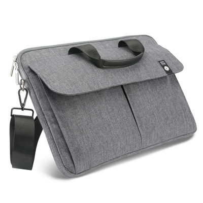 Laptoptas met schouderband - universele beschermende laptoptas voor laptops van 14,1"-15,4" met meerdere vakken voor werk, school, kantoor, onderweg - grijs