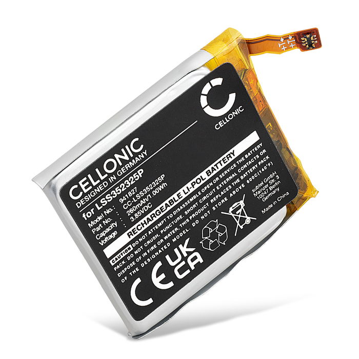 Battery for FitBit Versa 3, FitBit LSS352325P 260mAh from CELLONIC