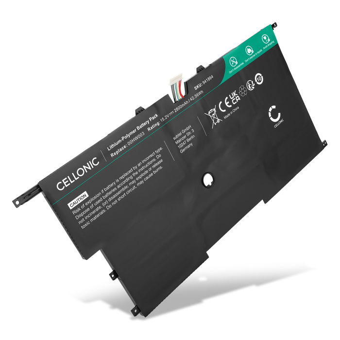Lenovo ThinkPad X1 Carbon vervangende batterij voor laptop - Extra of reserve accu 2800mAh