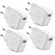 4x USB-oplader 5W 1 USB Poort