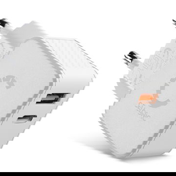 CELLONIC USB en USB C Oplader Dubbele USB naar Stopcontact Netadapter 20W PD Snel Opladen Tweepoort voor iPhone, Samsung, iPad, Huawei, Switch, PSP – Wit