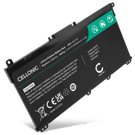 Battery for HP 17; 17-CN; 17-CP; 240 Gen 9; 245 Gen 9 HW03XL (4150mAh, 11.4V) from CELLONIC