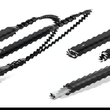 CELLONIC Adapter USB C naar aux jack en USB C splitter voor audio en lader met 60W PD snelladen voor iPhone, Samsung, telefoon, headset, oortjes - zwart