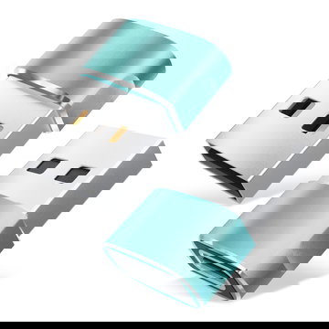 2x USBC USB Adapter - Verloopstuk van USB-C (female) naar USB-A (male) met connector voor laden en snelle gegevensoverdracht voor iPhone, iPad, Galaxy, Huawei, telefoon, tablet en laptop - groen