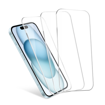 3x CELLONIC iPhone 15 Screenprotector – Volledig zelfklevende schermbeschermer 2,5D 6,1 inch met 0,33 mm ultradun beschermfolie 9H gehard beschermglas