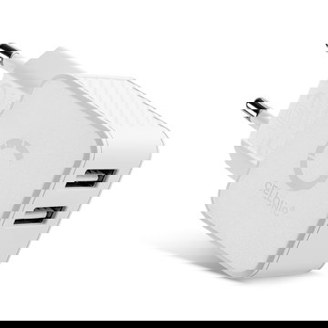 Fast charging USB 2 port charger: Charging adapter for iPhone 15, iPhone 14, Samsung 23, Huawei, Xiaomi, cell phone, smartphone, tablet, speakers, headphones and more - with 3.4A 17W