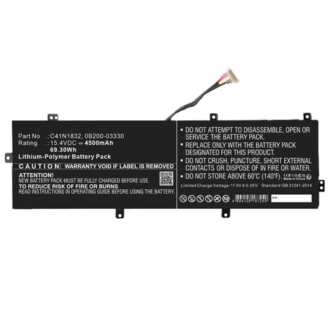 Battery for ASUS Pro P3540FA, P3540FB, 3548FB, 574FB; PX574F C41N1832 (4500mAh, 15.4V) from CELLONIC