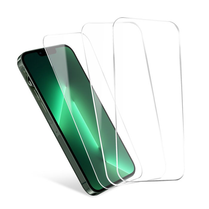 3x CELLONIC iPhone 13 & iPhone 13 Pro Screenprotector – Volledig zelfklevende schermbeschermer 2.5D 6,1 inch met ultradun beschermfolie 9H gehard beschermglas