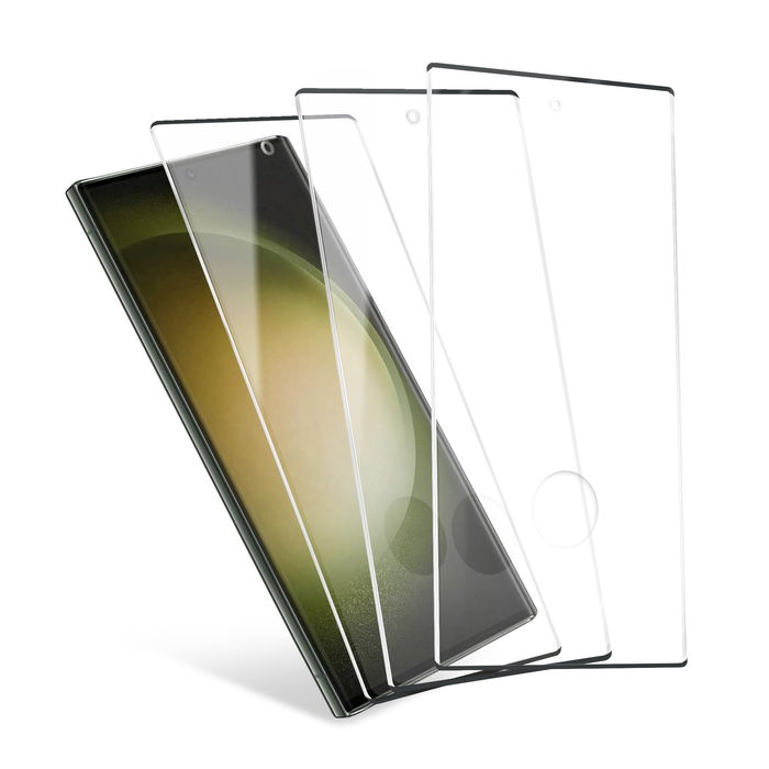 3x CELLONIC Samsung Galaxy S23 Ultra 5G Screenprotector – Volledig zelfklevende schermbeschermer 3D 6,8 inch met ultradun beschermfolie 9H gehard beschermglas
