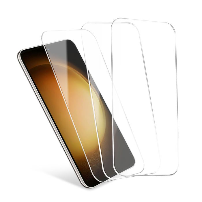 3x CELLONIC Samsung Galaxy S23 Plus 5G Screenprotector – Volledig zelfklevende schermbeschermer 2.5D 6,6 inch met ultradun beschermfolie 9H gehard beschermglas