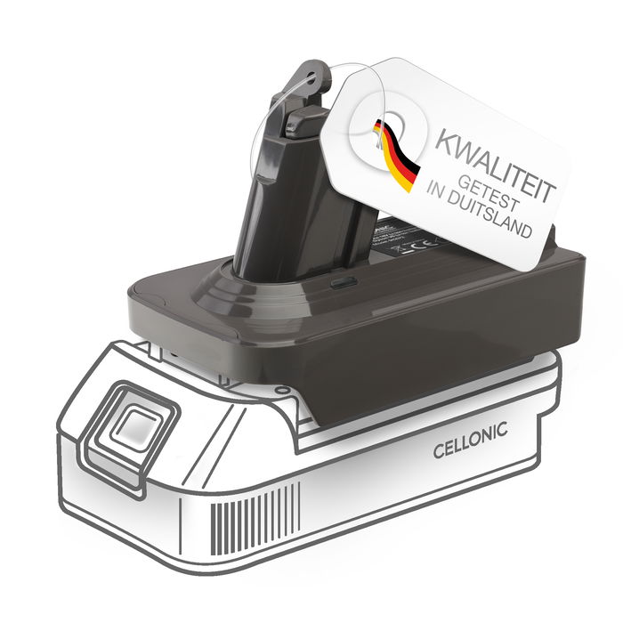 1x Makita 18V naar Dyson V6 Origin batterijadapter van Cellonic