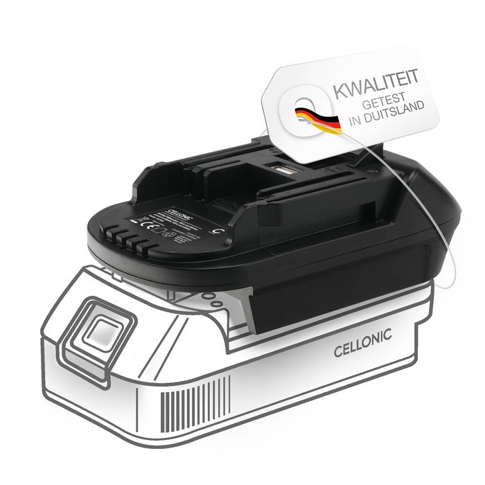 DeWalt / Milwaukee 18V naar Makita DDF486 batterijadapter van Cellonic