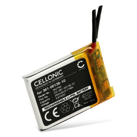 Battery for Garmin Venu Sq Music 361-00136-10 (200mAh, 3.87V) from CELLONIC