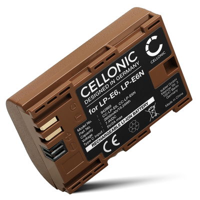 Batterij voor Canon EOS 80D, 70D, 60D, 7D, 6D, 5DS, EOS 5D Mark IV, III, II TLP-E6P Accu (2600mAh, 7.4V) van CELLONIC