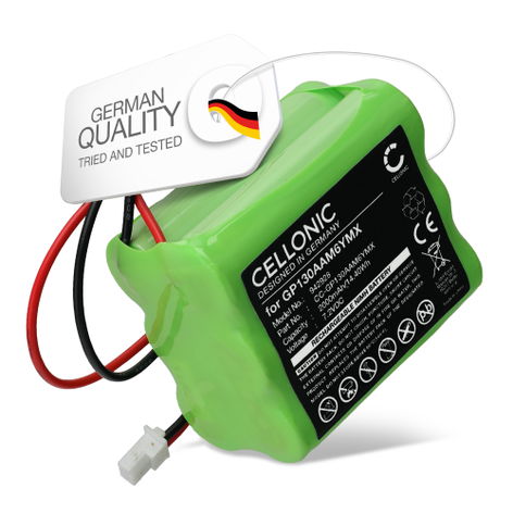 Battery for Visonic PowerMax Plus, Plus Control Panel 0 9912 H GP130AAM6YMX (2000mAh, 7.2V) from CELLONIC
