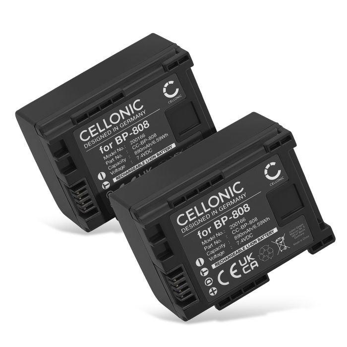2x Canon LEGRIA HF M306 Batterij 890mAh van Cellonic