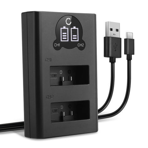 Dubbele acculader voor GoPro HERO13 Black – AHDBT-1301 + USB Kabel van CELLONIC