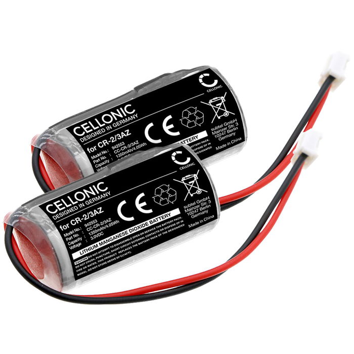 2x Batterij voor Verisure Brandvarnare, Camera Detector, Night Control, Roykvarsler, Sirene, Voice 1350mAh van CELLONIC